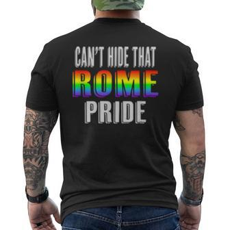 Retro 70S 80S Style Cant Hide That Rome Gay Pride Mens Back Print T-shirt | Mazezy