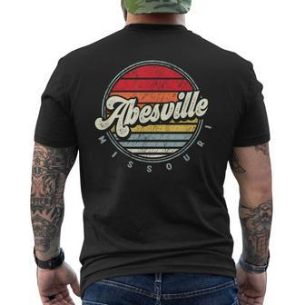 Retro Abesville Home State Cool 70S Style Sunset Men's T-shirt Back Print | Mazezy