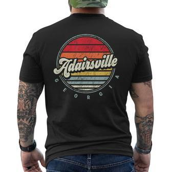 Retro Adairsville Home State Cool 70S Style Sunset Men's T-shirt Back Print | Mazezy