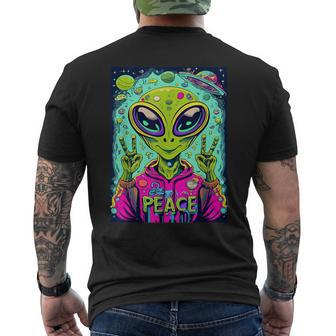Retro Alien Lover Ufo Abduction Team Alien Men's T-shirt Back Print - Thegiftio UK