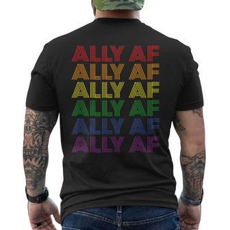 Retro Ally Af Gay Pride Lgbtq Gay Equality Men's T-shirt Back Print | Mazezy