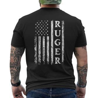 Retro American Flag Ruger American Family Day Matching Men's T-shirt Back Print - Seseable
