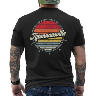 Retro Ammannsville Home State Cool 70S Style Sunset Men's T-shirt Back Print | Mazezy