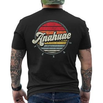 Retro Anahuac Home State Cool 70S Style Sunset Men's T-shirt Back Print | Mazezy