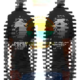 Retro Anchor Bay California Big Foot Souvenir Mens Back Print T-shirt | Mazezy