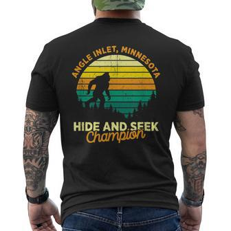 Retro Angle Inlet Minnesota Big Foot Souvenir Men's T-shirt Back Print | Mazezy