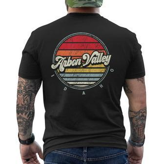 Retro Arbon Valley Home State Cool 70S Style Sunset Men's T-shirt Back Print | Mazezy