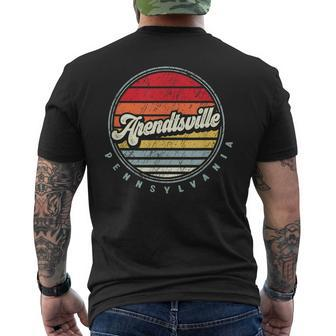 Retro Arendtsville Home State Cool 70S Style Sunset Men's T-shirt Back Print | Mazezy