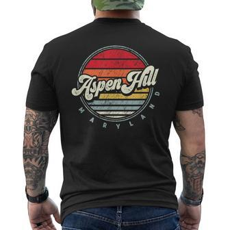 Retro Aspen Hill Home State Cool 70S Style Sunset Men's T-shirt Back Print | Mazezy UK
