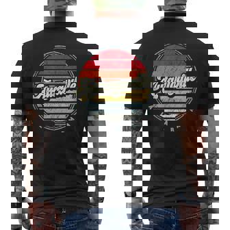 Retro Autaugaville Home State Cool 70S Style Sunset Men's T-shirt Back Print | Mazezy
