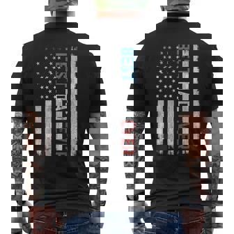 Retro Best Dad Ever American Us Flag Fathers Day Mens Back Print T-shirt - Thegiftio