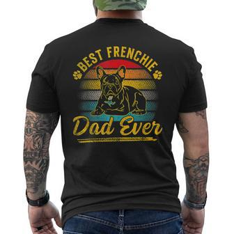 Retro Best Frenchie Dad Ever French Bulldog Dog Fathers Day Mens Back Print T-shirt - Seseable