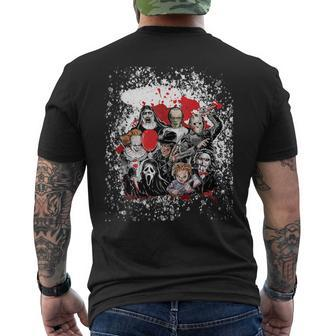 Retro Bleached Blood Halloween Legends Of Horror Killers Men's T-shirt Back Print | Seseable CA