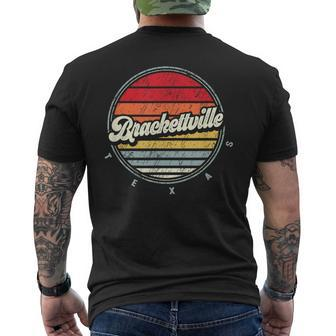 Retro Brackettville Home State Cool 70S Style Sunset Men's T-shirt Back Print | Mazezy