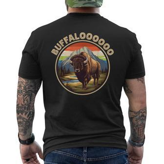 Retro Buffalo Sunset Lucky Casino Slots Buffalooooo Bison Men's T-shirt Back Print - Thegiftio UK