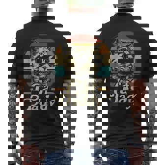 Retro Cat Daddy 80S 90S Style Cat Sunglasses Vintage Men's T-shirt Back Print - Monsterry