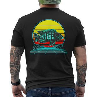 Retro Cichlid Vaporwave Men's T-shirt Back Print | Mazezy