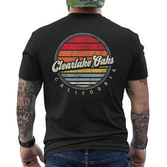 Retro Clearlake Oaks Home State Cool 70S Style Sunset Men's T-shirt Back Print | Mazezy