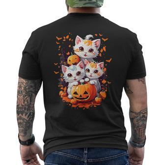 Retro Cute Cat Halloween Season Costume Night Party Men's T-shirt Back Print