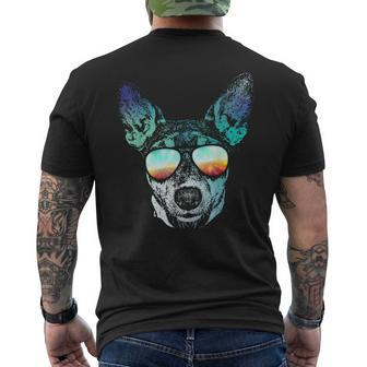 Retro Disco Dog Teddy Roosevelt Terrier Men's T-shirt Back Print | Mazezy