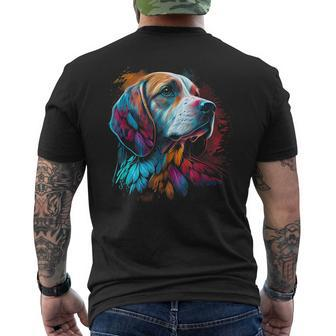Retro Drawing Beagle Harrier Dog Men's T-shirt Back Print | Mazezy