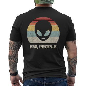 Retro Ew People With Alien Vintage Alien Men's T-shirt Back Print | Mazezy
