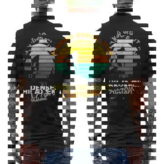 Retro Flaming Gorge Utah Big Foot Souvenir Mens Back Print T-shirt | Mazezy