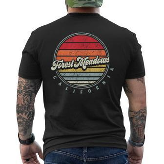 Retro Forest Meadows Home State Cool 70S Style Sunset Men's T-shirt Back Print | Mazezy