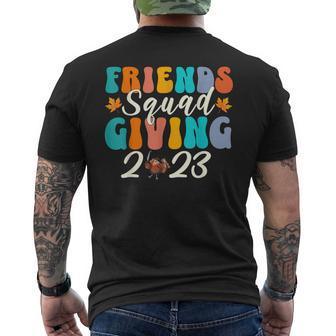 Retro Friendsgiving 2023 Squad Thanksgiving Friendsgiving Men's T-shirt Back Print - Thegiftio UK