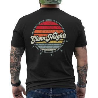 Retro Glenn Heights Home State Cool 70S Style Sunset Men's T-shirt Back Print | Mazezy