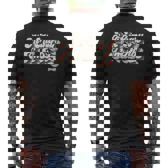 Retro Groovy Hi Hungry Im Dad Daddy Papa Funny Fathers Day Mens Back Print T-shirt | Mazezy
