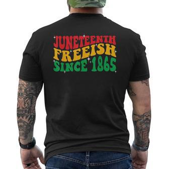 Retro Groovy Junenth Free-Ish Since 1865 Independence Day Mens Back Print T-shirt - Seseable