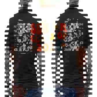 Retro Groovy Senior 24 Class Of 2024 Graduation School Men's T-shirt Back Print - Thegiftio UK