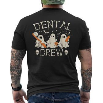 Retro Halloween Dental Crew Boo Th Dentist Hygiene Men's T-shirt Back Print - Seseable