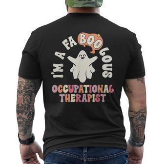 Retro Halloween Occupational Therapist Vintage Therapy Ot Therapist Funny Gifts Mens Back Print T-shirt | Mazezy