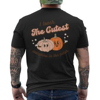 Retro Halloween I Teach The Cutest Pumpkins In The Patch Men's T-shirt Back Print - Monsterry