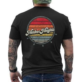 Retro Harker Heights Home State Cool 70S Style Sunset Men's T-shirt Back Print | Mazezy