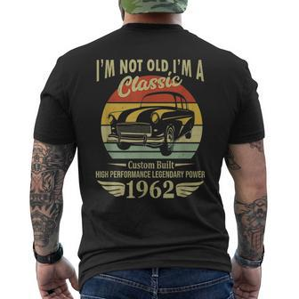 Retro Im Not Old Im A Classic Vintage Car 1962 Birthday Mens Back Print T-shirt | Mazezy