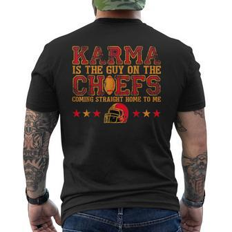 Retro Karma Is The Guy On The Chief Men's T-shirt Back Print | Mazezy