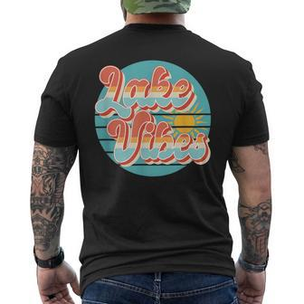Retro Lake Vibes Summer Mens Back Print T-shirt | Mazezy