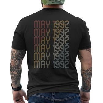Retro May 1992 Pattern Vintage May 1992 Birthday Men's Back Print T-shirt | Mazezy