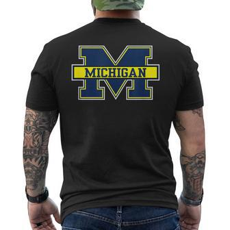 Retro Michigan Mi Vintage Classic Michigan Men's T-shirt Back Print - Monsterry