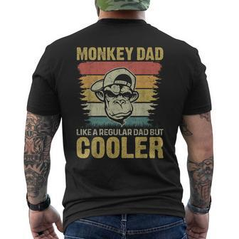 Retro Monkeys Father Men Animal Monkey Dad Mens Back Print T-shirt | Mazezy