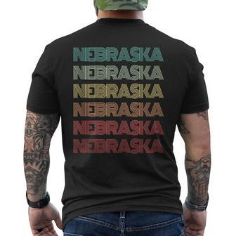 Retro Nebraska Home State Roots Omaha Family Pride Mens Back Print T-shirt | Mazezy