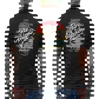Retro New Hampshire Home State Nh Cool 70S Style Sunset Men's T-shirt Back Print - Thegiftio UK