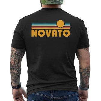 Retro Novato California Sunset Men's T-shirt Back Print | Mazezy