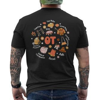 Retro Occupational Therapy Ot Therapist Fall Thanksgiving Men's T-shirt Back Print - Monsterry AU