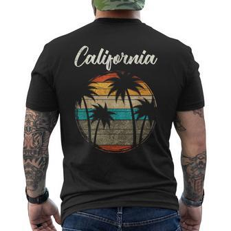 Retro Palm Trees California Men's T-shirt Back Print | Mazezy