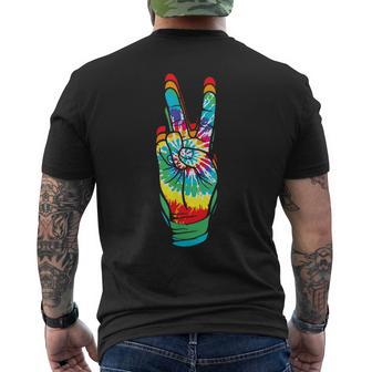 Retro Peace Sign Vintage Tie Dye 60S 70S Hippie Funny Mens Back Print T-shirt - Monsterry