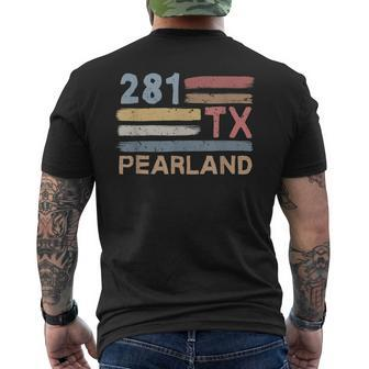 Retro Pearland Area Code 281 Residents State Texas Men's T-shirt Back Print | Mazezy